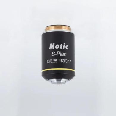 MOTIC S-Plan Semi-Plan Achromatic Microscope Objective 10X/0.25 NA, WD 5.3mm-cover