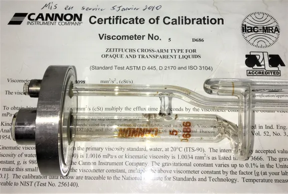 Cannon ZCAC-RO-5 Certified Zeitfuchs Cross-Arm Viscometer Tube with Holder - Size 5