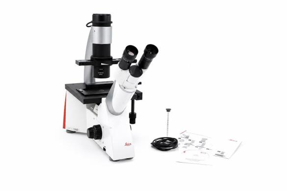 Leica DMi1 Inverted Phase Contrast Cell Culture Microscope with FlexCam C1 Camera, 5x–40x-cover