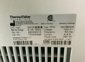 Thermo Scientific Fresco 21 Refrigerated Microcentrifuge with Variable Rotor Capability, 13 of 13