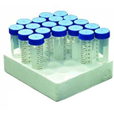 Scilogex 50mL Polypropylene Conical Centrifuge Tube with Foam Rack, Sterile, 25/Rack