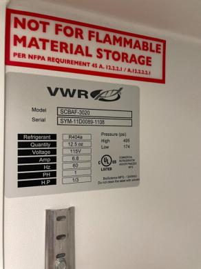 VWR -20C Ultra-Low Temperature Laboratory Freezer-cover