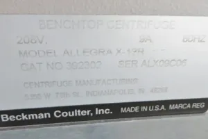 Beckman Coulter Allegra X12R Refrigerated Benchtop Centrifuge with Microprocessor Control, 12 of 14