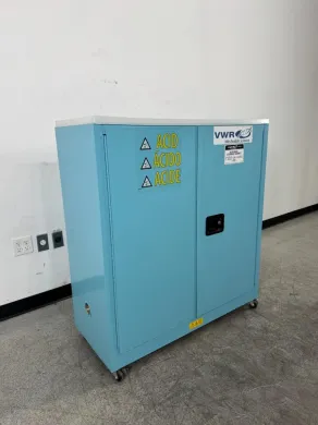 VWR 30 Gallon Acid/Base Chemical Storage Cabinet with Locking Doors and Mobility Casters