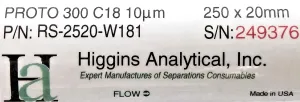 Higgins PROTO300 C18 Semi-Prep Reversed-Phase HPLC Column 25 cm × 20 mm × 10µm, 12 of 16