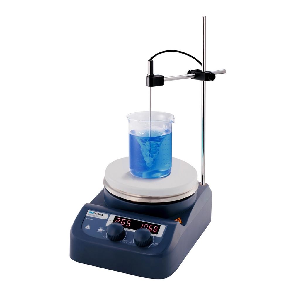 Scilogex SCI280-Pro Circular LED Digital Hotplate Stirrer Bundle w/ PT-1000 Sensor, Sensor Stand, & 50mm x 8mm Magnetic Stir Bar, 110V