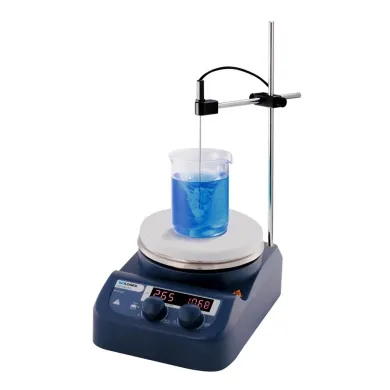Scilogex SCI280-Pro Circular LED Digital Hotplate Stirrer Bundle w/ PT-1000 Sensor, Sensor Stand, & 50mm x 8mm Magnetic Stir Bar, 110V