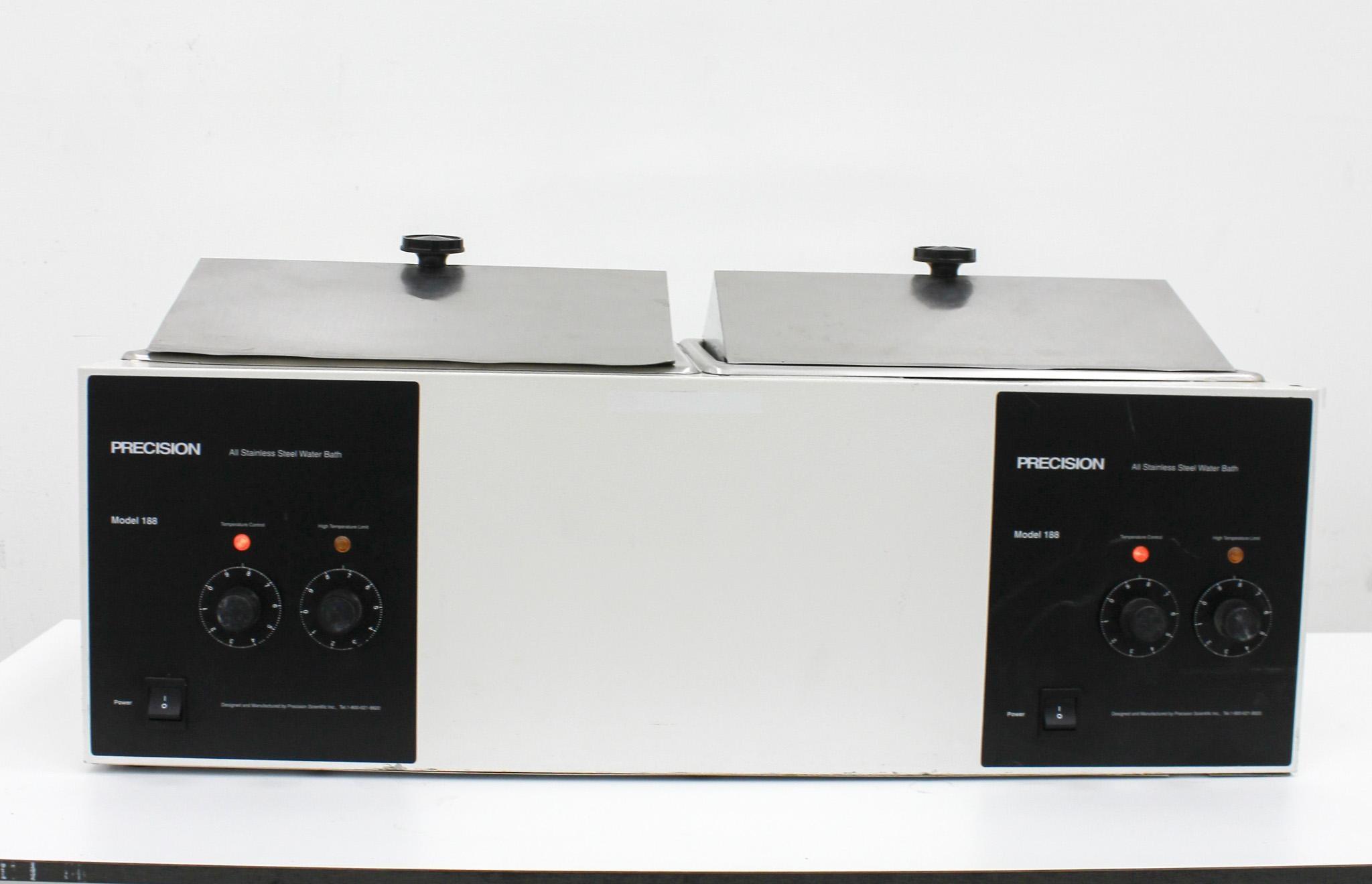 Precision Scientific Dual Chamber Water Bath Model 66552, 12L Stainless Steel, 99.9°C Max Temperature