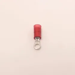 Panduit PN18-6RN-M Ring Terminal for 22-18 AWG Wire, Size #6 Stud, Red Nylon Insulated, Pack of 25, 5 of 5