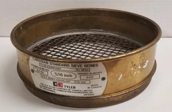 Tyler 8" Brass Frame Test Sieve with 8mm Aperture, ASTM E-11 Compliant