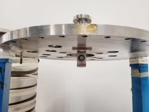 TEM Vacuum Chamber Parts 60cm Diameter, 98cm Height on Aluminium Bench, 10 of 17