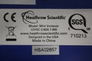 Heathrow Scientific Mini Vortex Mixer with Orbital Movement and 4500 rpm Speed, 3 of 3