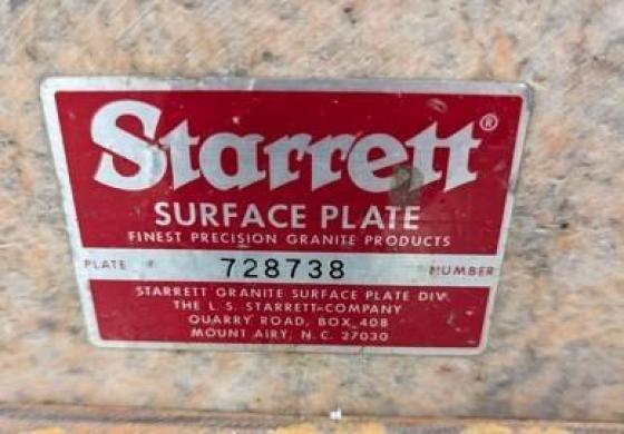 Starrett Granite Surface Plate Precision Calibration Table 24"x24"-cover