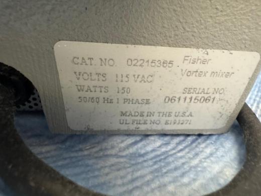 Fisher Scientific Vortex Mixer Model 02215365 with Adjustable Speed Control-cover