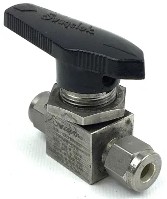 Swagelok Whitey SS-43S4 Straight 2-Way Ball Valve (1/4" Fitting)