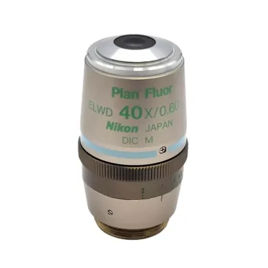 Nikon Plan Fluor ELWD 40x Phase Contrast Microscope Objective with Correction Collar