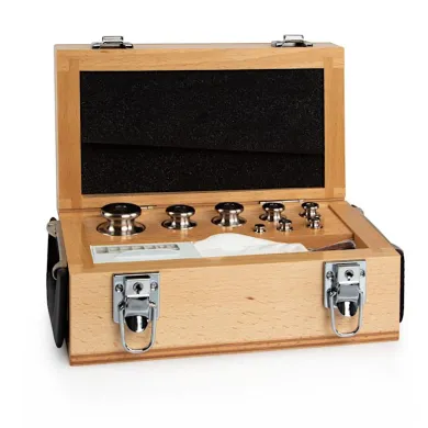 Radwag Cylindrical Weights, Set (1 mg - 500 g), Wooden Box, Radwag Analytical instruments