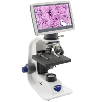 B-150 Monocular Brightfield Microscope with 600x Magnification and Integrated 7" Monitor Bundle