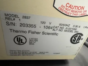 Thermo Fisher Scientific Precision Water Bath Model 2837 with Digital Temperature Control, 2 of 2
