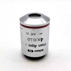 Nikon Plan Apo 4x Lambda CFI Eclipse Infinity Corrected Microscope Objective, M25, 2 of 2