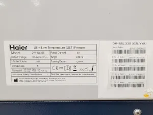 Haier DW-86L338 Ultra-Low Temperature Freezer for Biomedical and Molecular Sample Storage, 14 of 24
