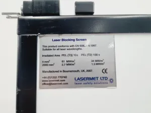Lasermet Heavy Duty Laser Blocking Screen for Laboratory Laser Safety, 4 of 10