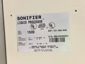Branson Sonifier S-150D 23 kHz Ultrasonic Cell Disruptor and Homogenizer, 10 of 11