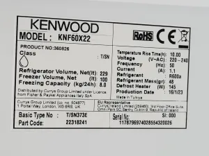 Kenwood KNF60X22 Laboratory Fridge Freezer for Sample Storage, 9 of 15
