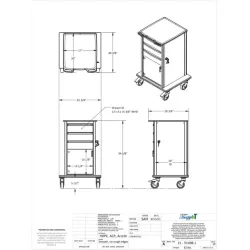 TrippNT Element 03 Laboratory Storage Cart with White Locking Drawers, 8 of 8