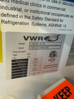 VWR Stainless Steel Double Door Refrigerator-cover