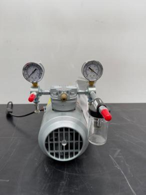 Gast 1HAB-25-M100X Vacuum Pump with Dual Pressure Gauges and Marathon Motor-cover