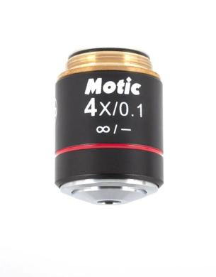 Motic EC Plan Achromat 4X/0.1 Microscope Objective Lens with 15.9mm Working Distance-cover