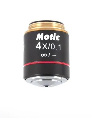 Motic EC Plan Achromat 4X/0.1 Microscope Objective Lens with 15.9mm Working Distance