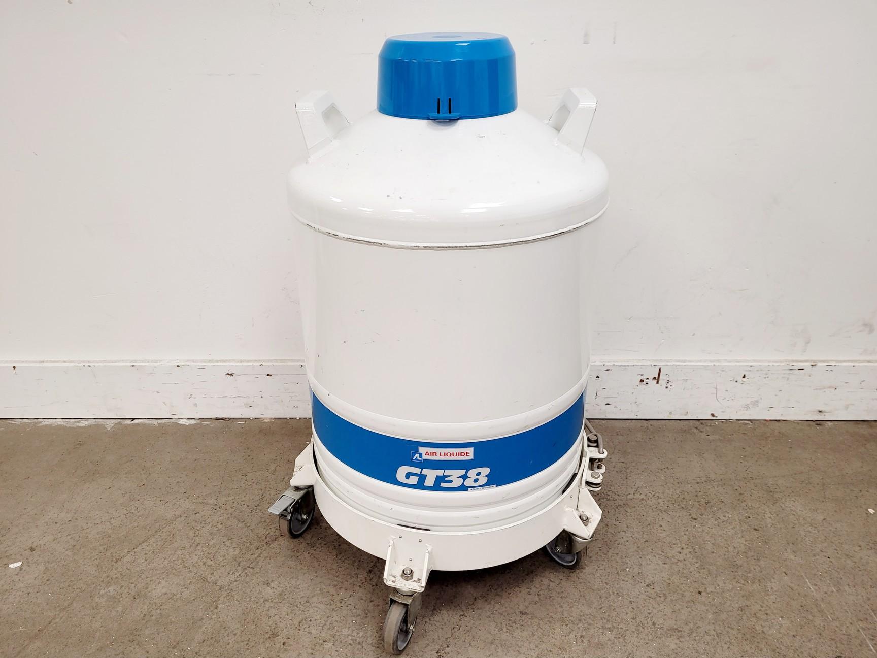 Air Liquide GT38 Liquid Nitrogen Dewar with 6 Storage Cylinders