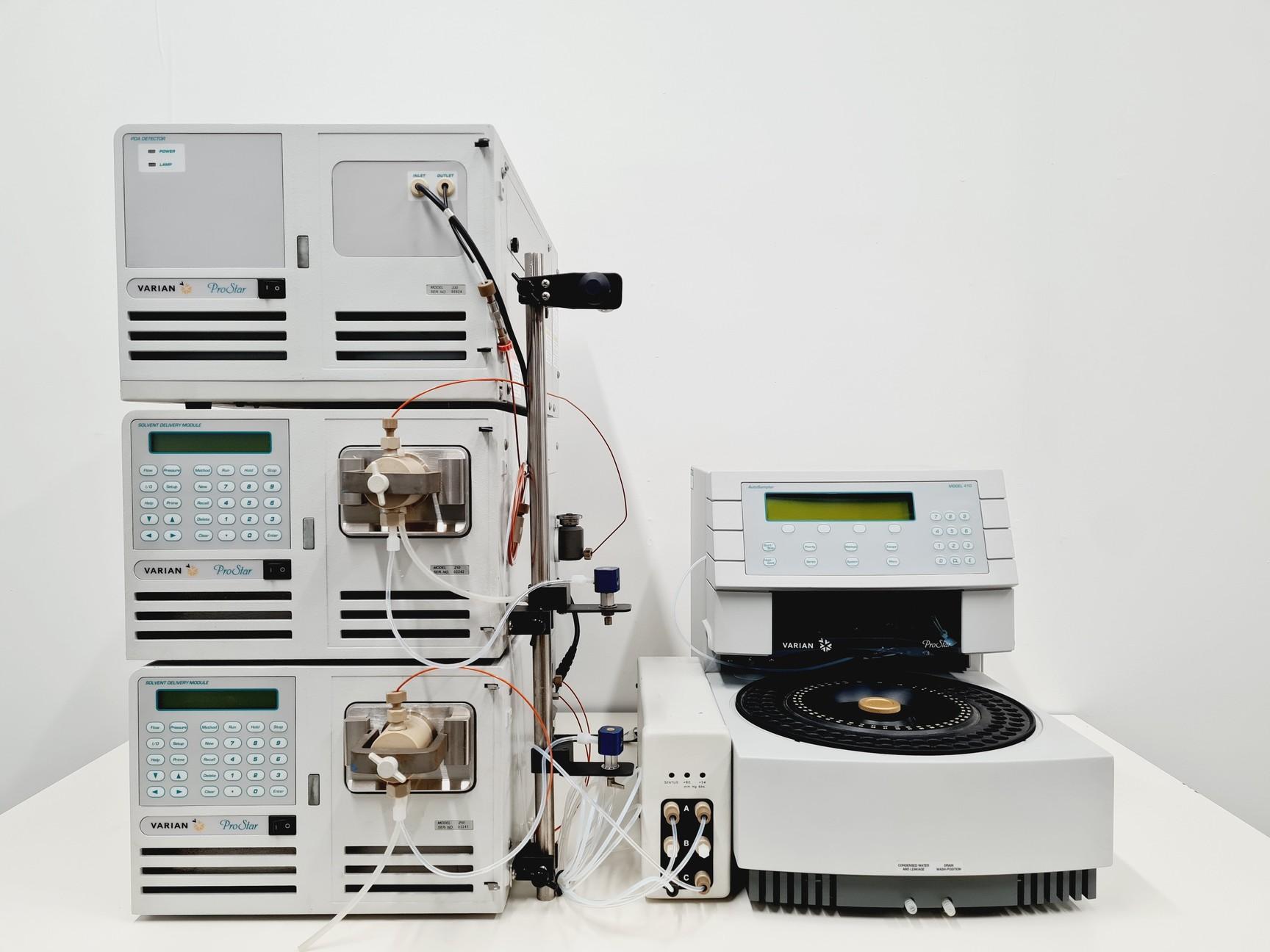 Varian ProStar 410 HPLC System with PDA Detector and Solvent Module