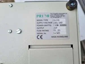 Prior Scientific CL150 Fiber Optic Cold Light Illuminator, 6 of 6