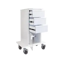 TrippNT Element 03 Laboratory Storage Cart with White Locking Drawers, 6 of 8