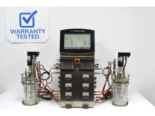 Sartorius Stedim Biostat B Twin Jacketed Autoclavable Benchtop Bioreactor Controller with 2 L Glass Vessels
