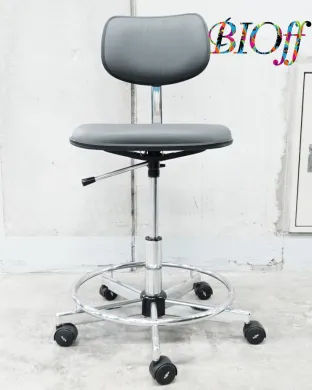 Toyo Kogei SK-827 Black Chair with Backrest and Casters