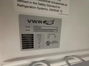 VWR FFS-04 Under Counter Flammable Storage Freezer, 2 of 2