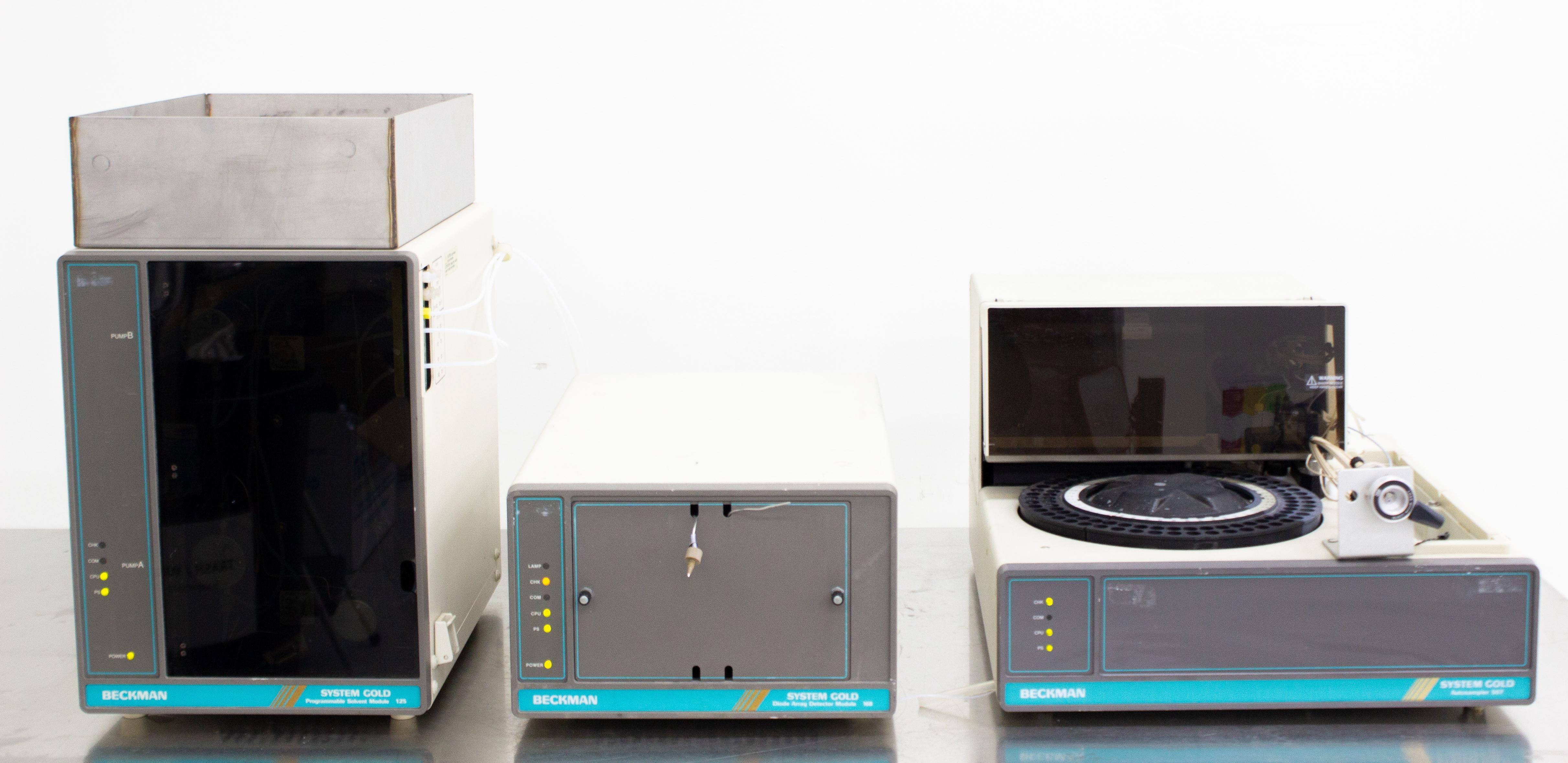 Beckman System Gold HPLC System with Solvent Module, Autosampler, and Diode Array Detector
