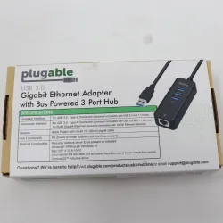 Plugable USB3-HUB3ME 3-Port USB 3.0 Hub with Gigabit Ethernet Network Adapter, 5 of 5