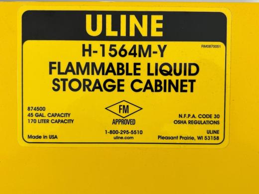 Uline 45 Gallon Flammable Liquid Storage Cabinet with Lockable Double Doors and Ventilation-cover