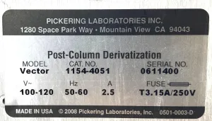Pickering Vector PCX 1154-4051 Post-Column Derivatization Instrument for HPLC Systems, 7 of 7