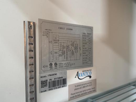 Avantco Solid Door Reach-In Freezer Model 178A35 | QuestPair