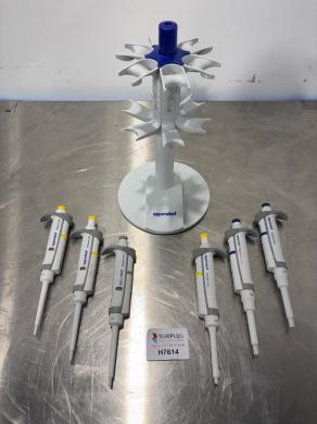 Eppendorf Research Plus x6 Adjustable Volume Pipettes Set with Stand-cover