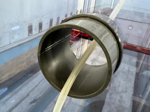 Set of Three Laboratory Desiccator Cabinets with Transparent Blue Panels and White Framing-cover