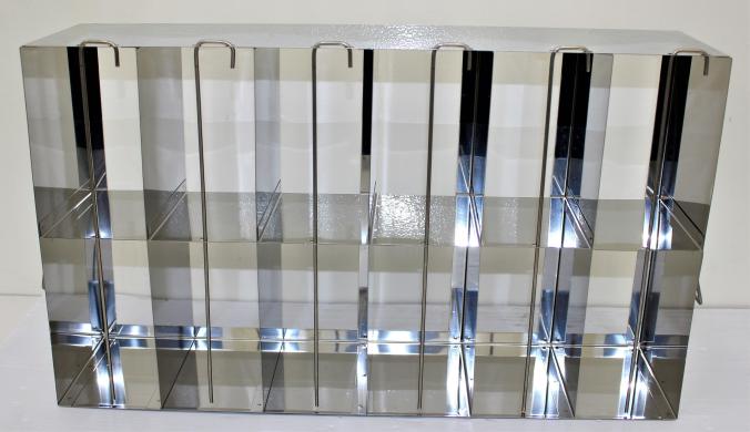 Stainless Steel Ultra-Low Temperature Freezer Rack Upright ULT Holds 12 Boxes 96 Well Plates with Locking Rods-cover