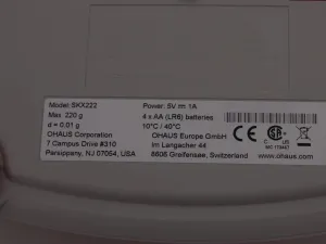 Ohaus Scout SKX222 Precision Digital Balance with 220g Capacity, 8 of 8