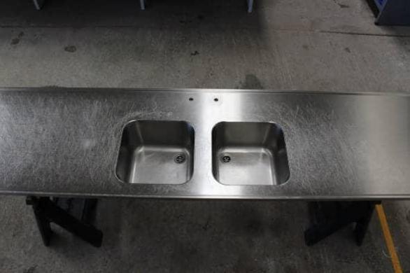 Stainless Steel Counter Top with 2 Sinks-cover